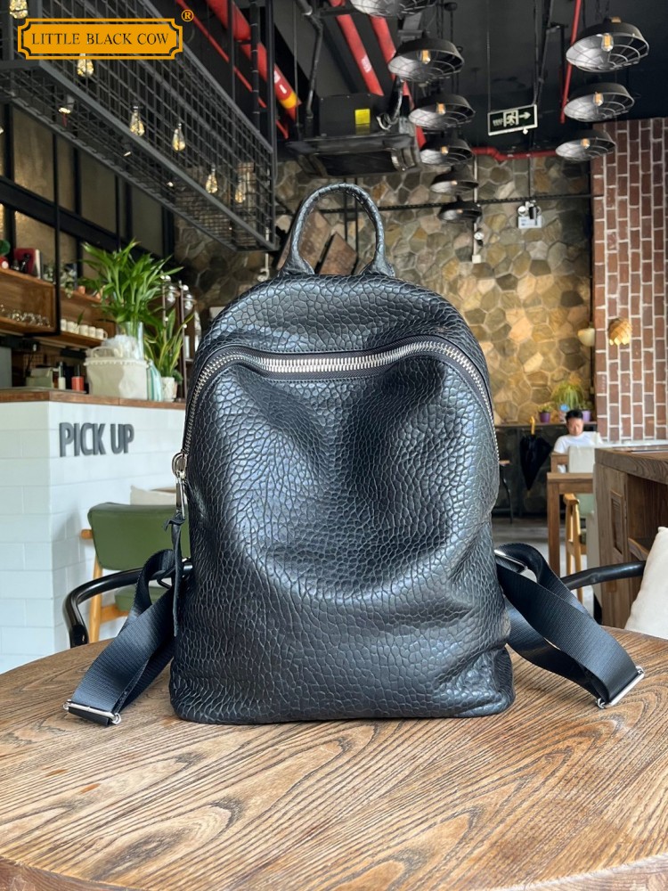 Leather Work Bag Mens - 부드러운 천연 양가죽 캐주얼 백팩 유니섹스