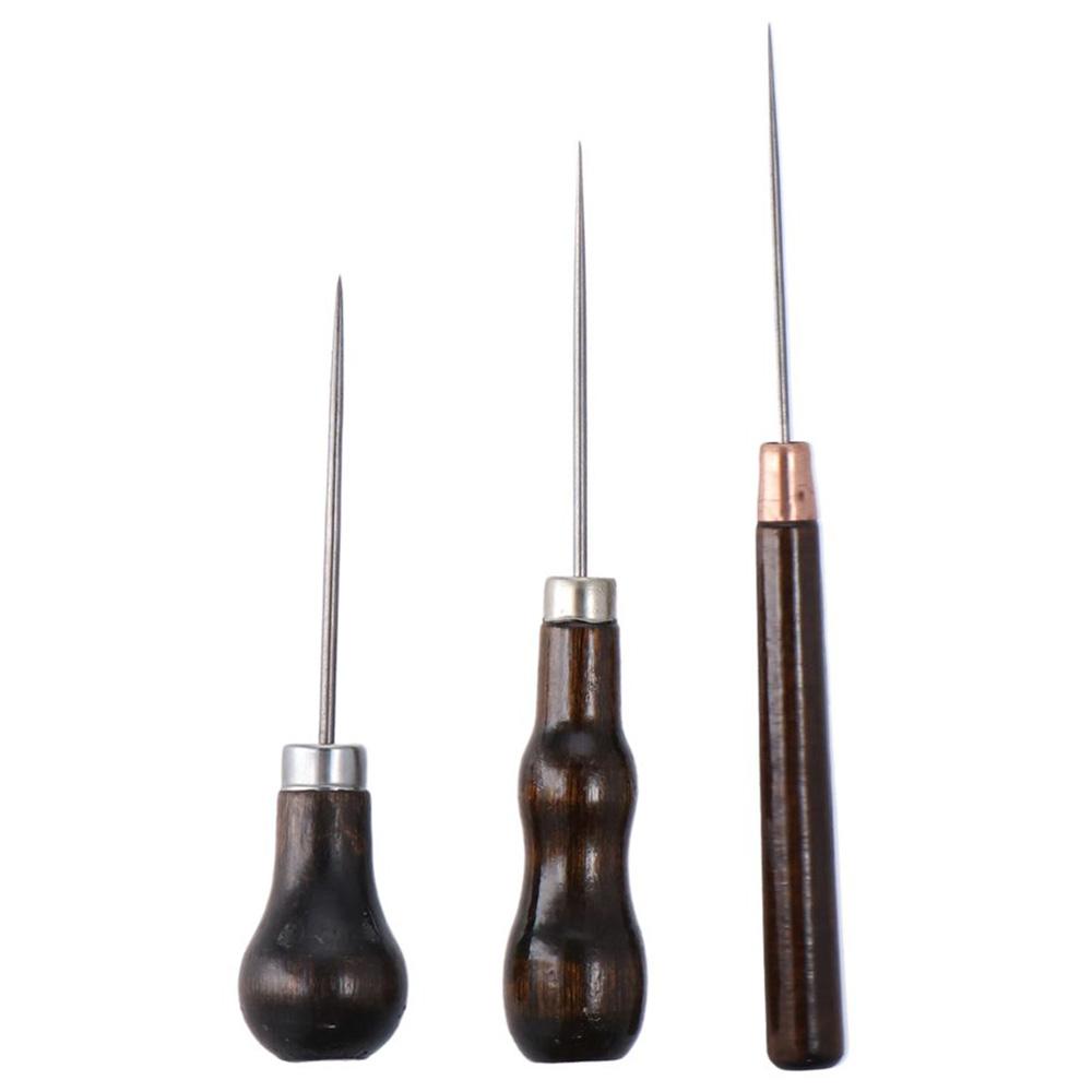 Leatherwork Awl - 나무 손잡이 스크래치 송곳 도구, 가죽