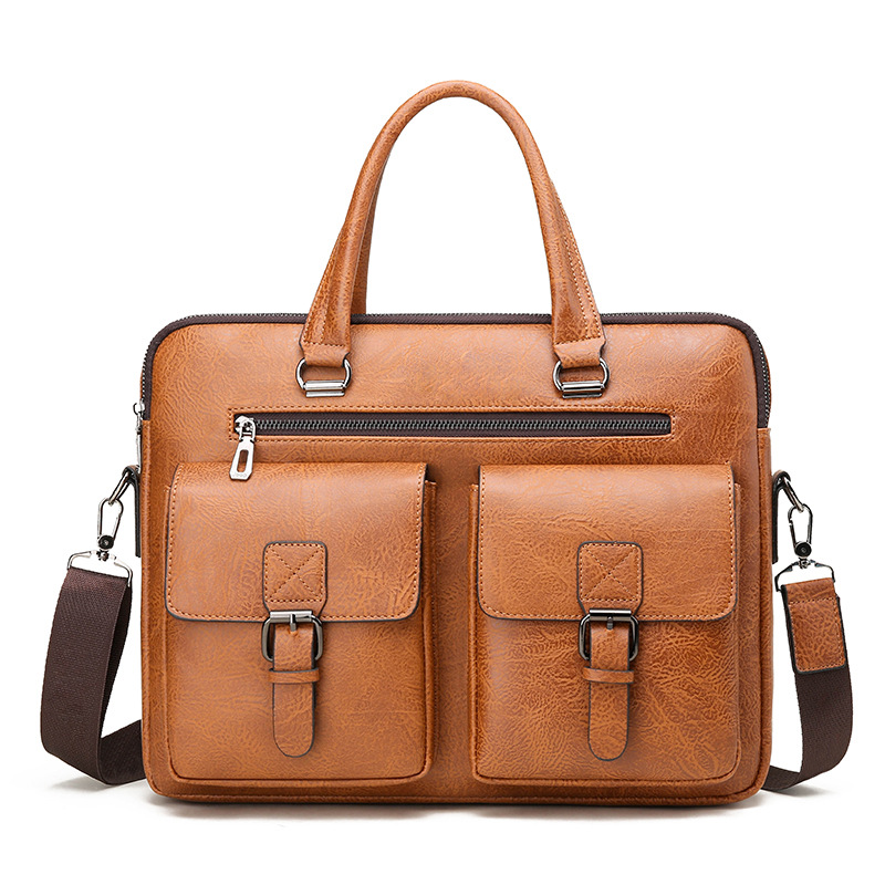 Leather Work Bag Mens - 럭셔리 브랜드 남자 비즈니스 서류 가방