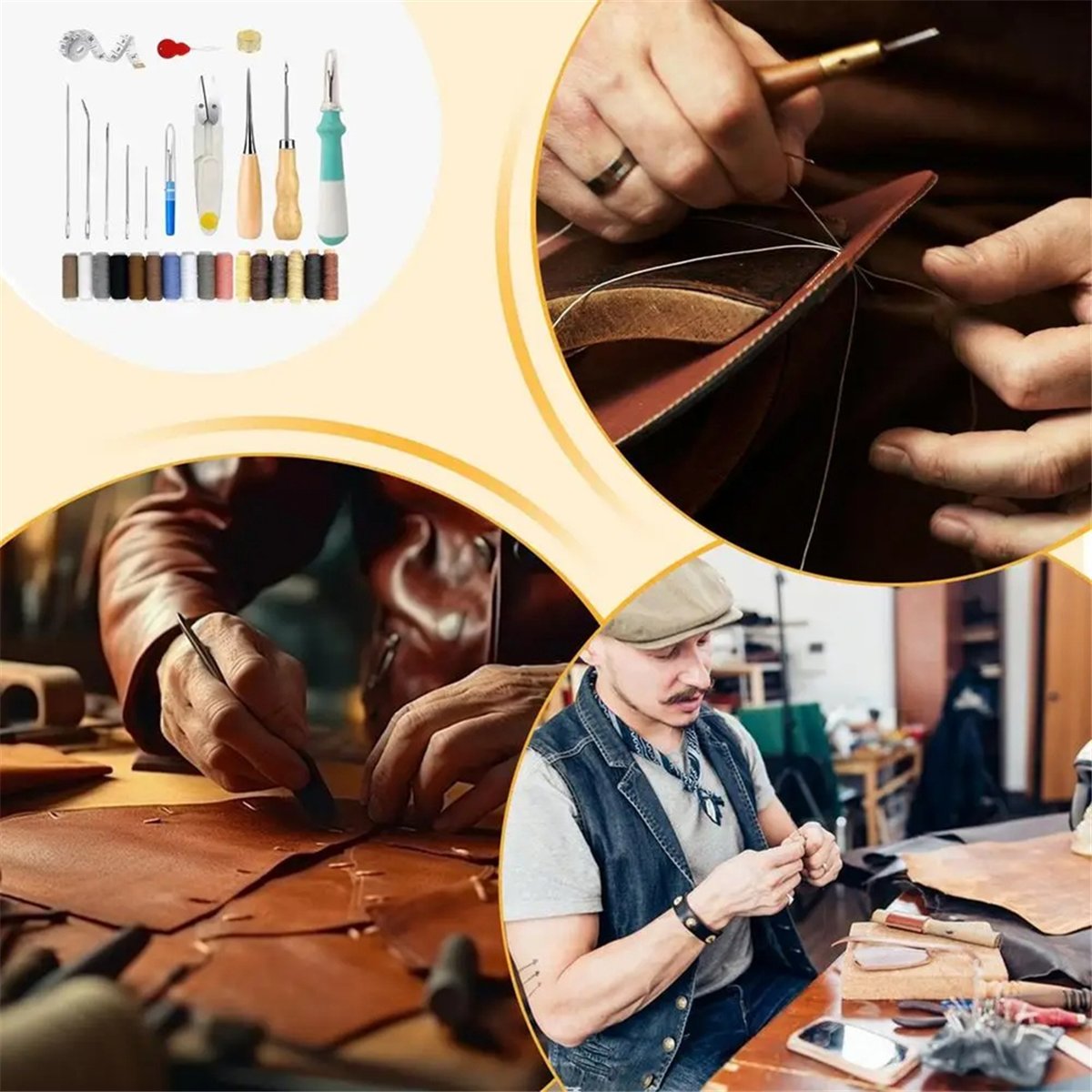Leatherwork Awl - AA77 새 가죽 공예 키트 가죽