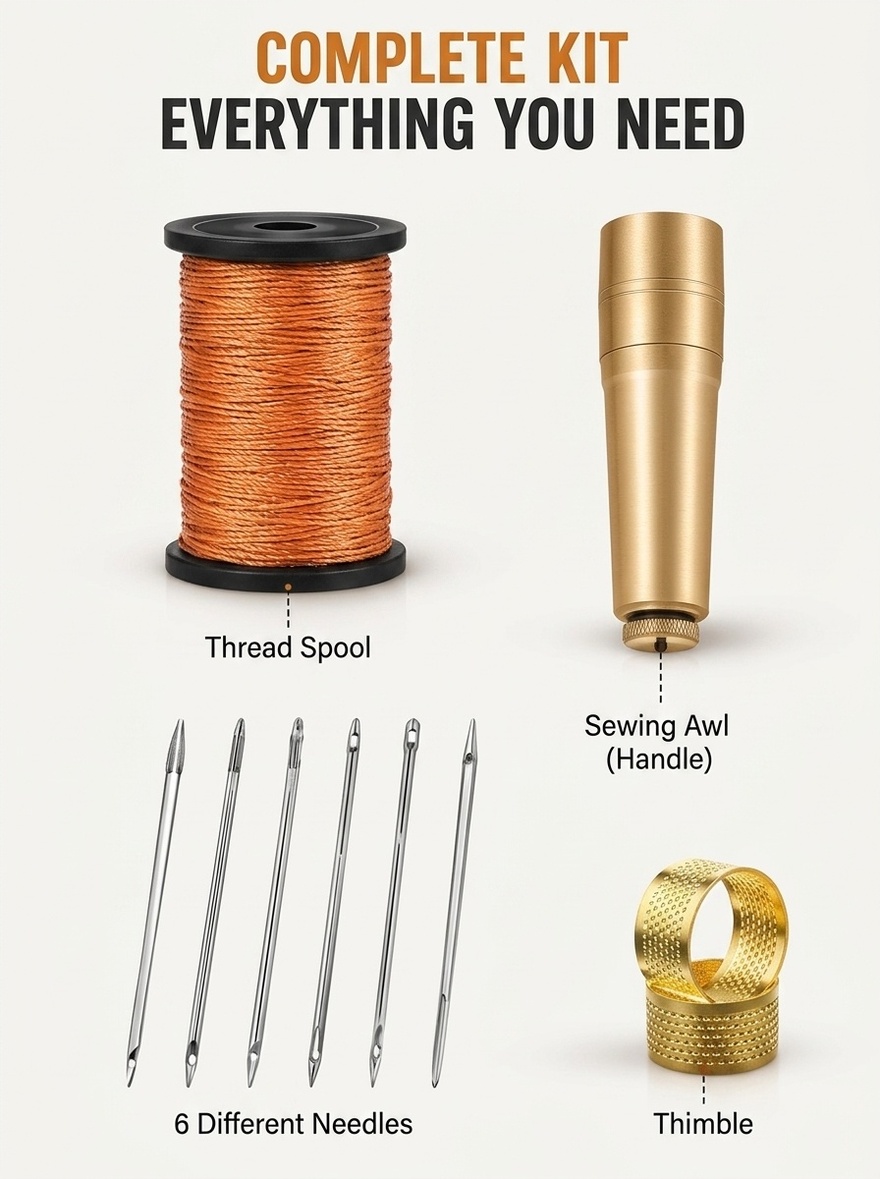 가죽 바느질 도구, 가죽 공예 DIY용 손바느질 바늘, - Leatherwork Awl 리뷰 및 가격