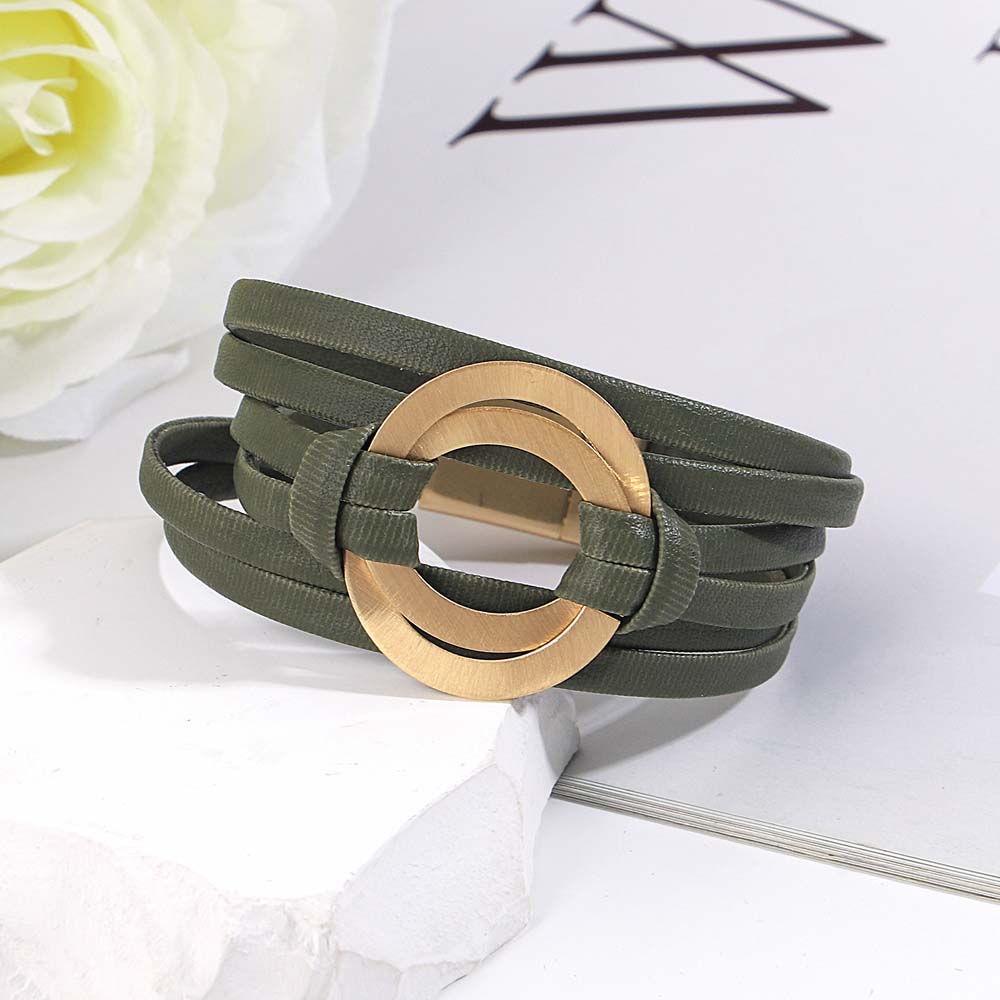 Amorcome 여성을위한 클래식 더블 서클 금속 매력 - Leatherwork Rings 리뷰 및 가격