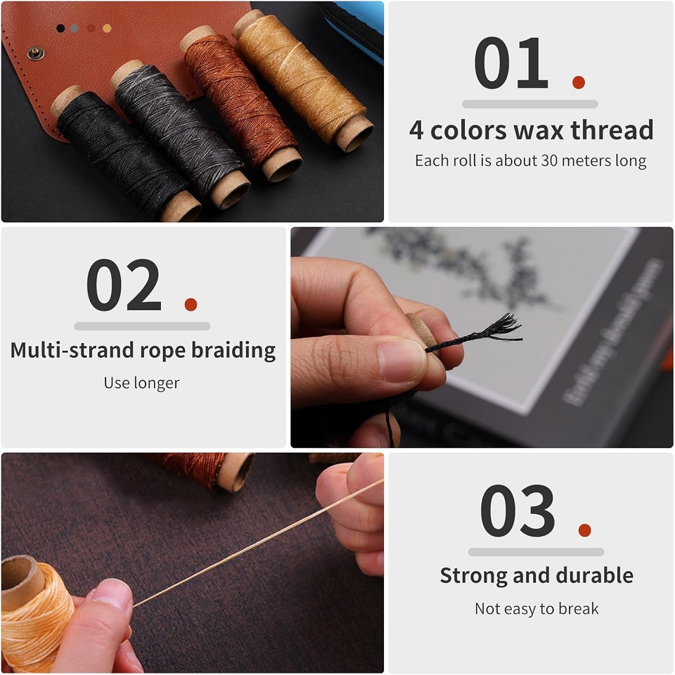 BUDDUR 가죽 재봉 도구 키트, 왁스 스레드 및 바 - Leatherwork Awl 리뷰 및 가격