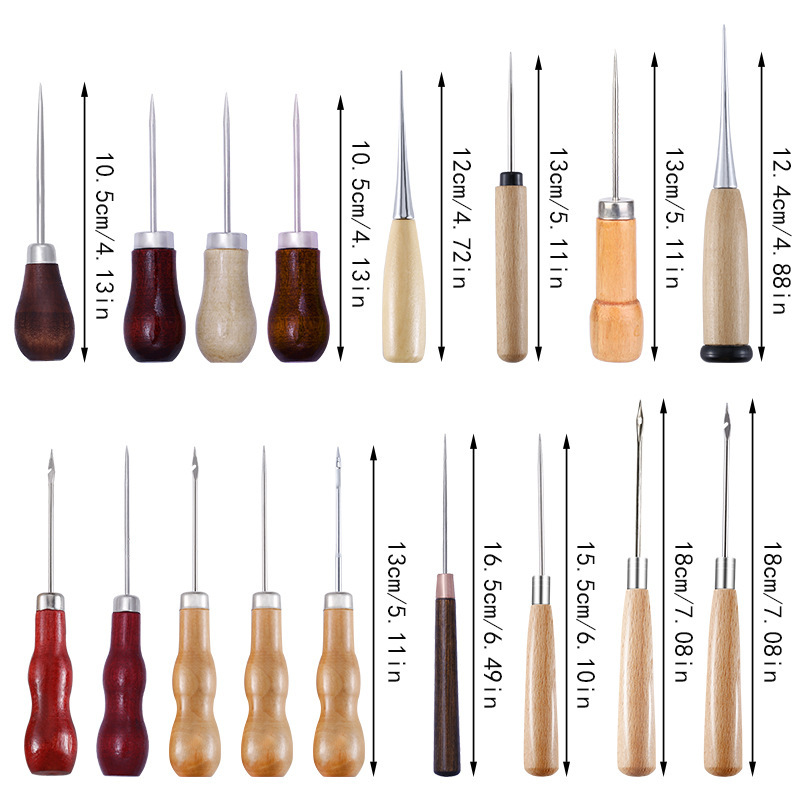 가죽 구멍 뚫는 도구 나무 손잡이 구멍 뚫는 도구 가죽 - Leatherwork Awl 리뷰 및 가격