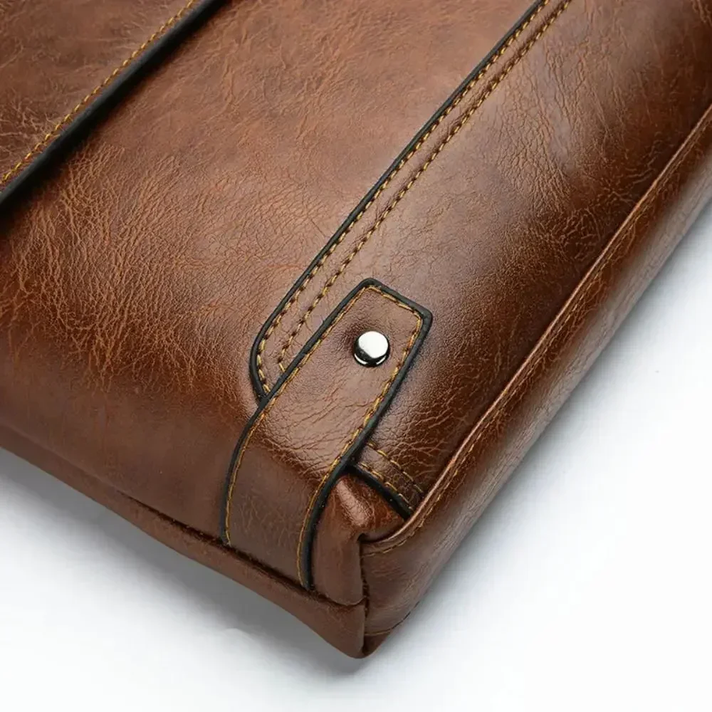 남성용 서류 가방 PU 가죽 토트 보스턴 통근 노트북  - Leather Work Bag Mens 리뷰 및 가격