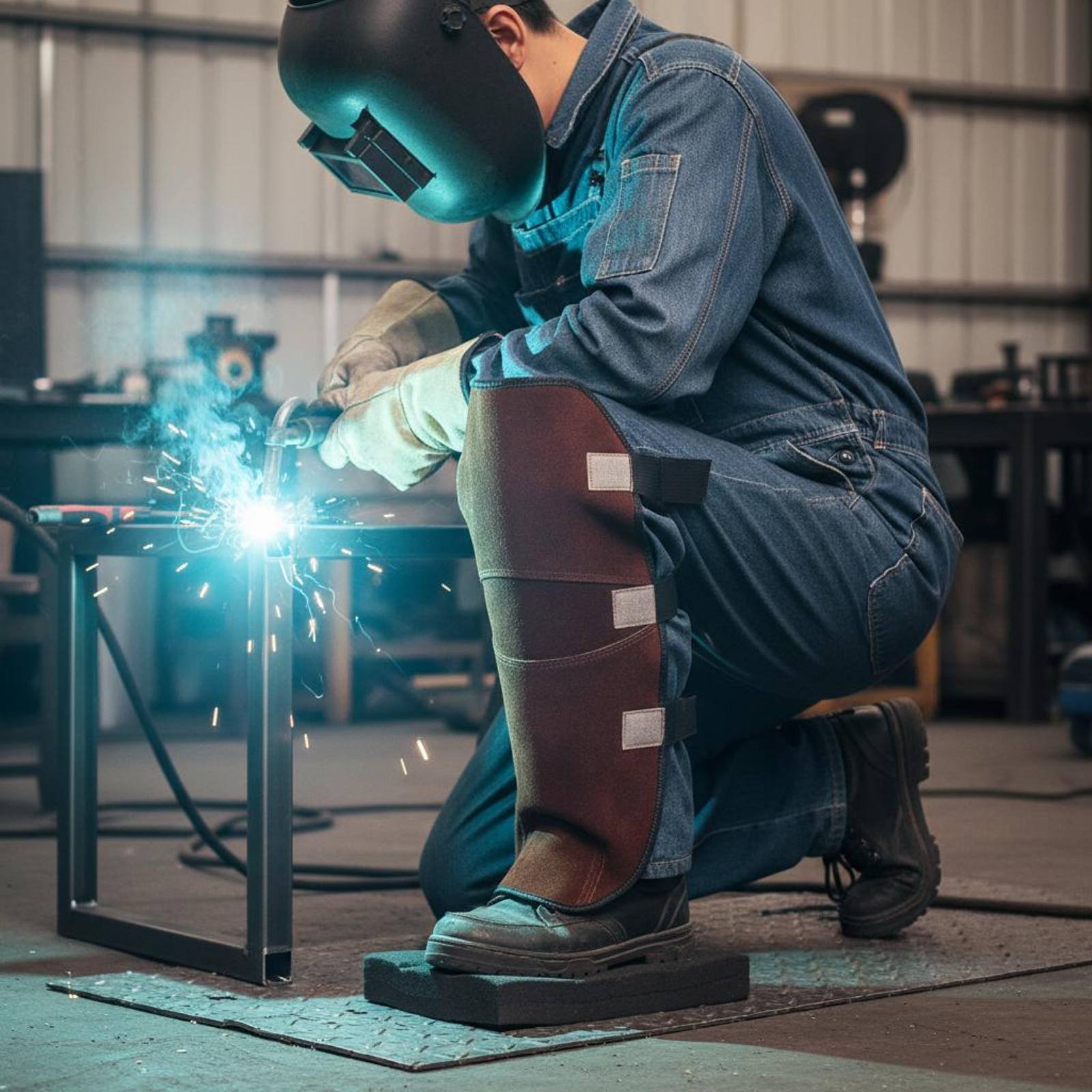 용접공용 가이터 무릎 보호대 소가죽 다리 커버 조절 가 - Leather Work Knee Pads 리뷰 및 가격