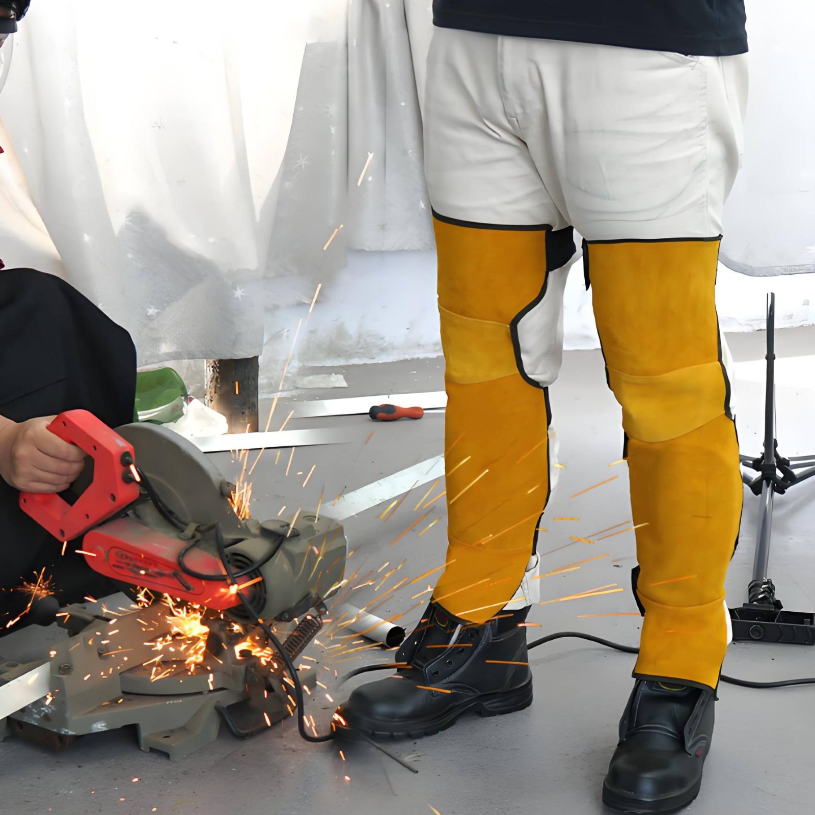 용접공용 가이터 무릎 보호대 소가죽 다리 커버 조절 가 - Leather Work Knee Pads 리뷰 및 가격
